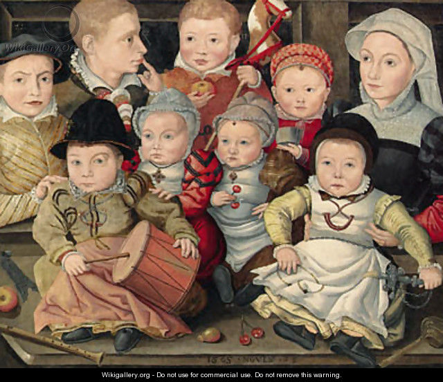 Group portrait of children - (after) Ludger Tom The Younger Ring
