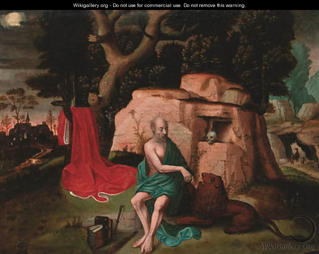 Saint Jerome in the wilderness - (after) Lucas Gassel