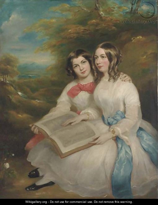 Portrait of Rebecca and Gertrude Bates - (after) Marshall Claxton