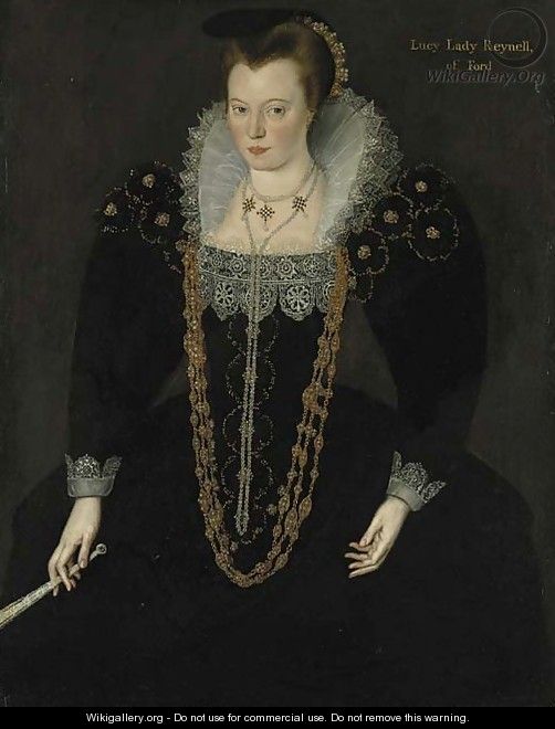 Portrait of Lucy, Lady Reynell of Ford - (after) Marcus The Younger Gheerhaerdts