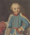 Portrait of a boy, half-length, in a blue uniform and a red fur-lined cape - (circle of) Mytens/ Meytens, Martin II