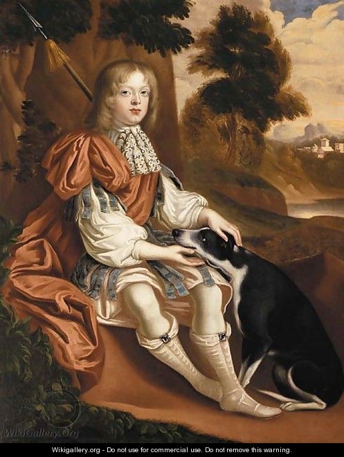 Portrait of a boy - (after) John Michael Wright