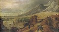A mountainous landscape with peasants on a path, a port beyond - Joos Or Josse De, The Younger Momper