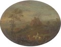 A wooded river landscape with travellers on a track; and A wooded river landscape with travellers on a track, a cottage beyond - (after) Joseph Van Bredael