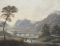 Travellers on a track in a river landscape - (after) Julius Caesar Ibbetson