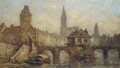 On the river at Petit France, before Strasbourg Cathedral - (after) Noel, Jules Achille