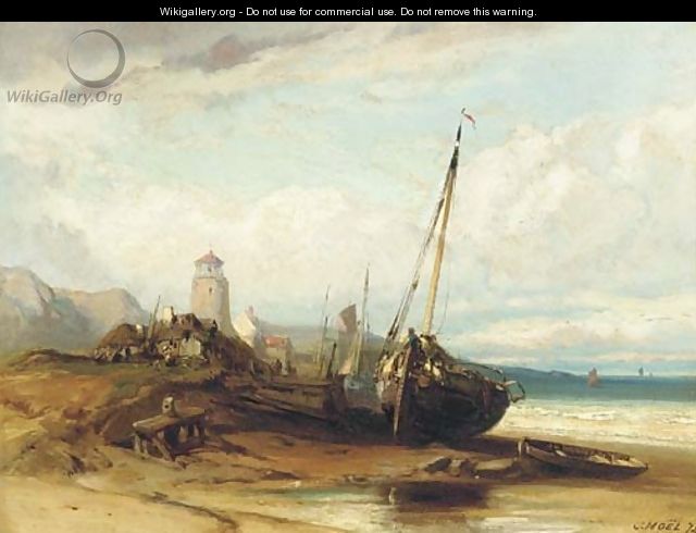 On the beach at low tide - (after) Noel, Jules Achille