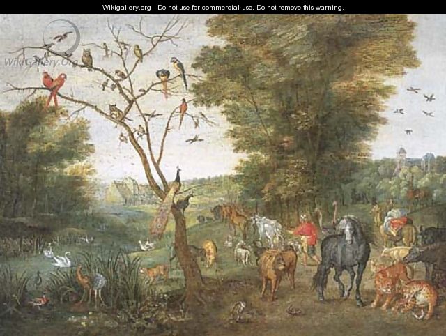 Noah herding animals towards the Ark - (attr. to) Kessel, Jan van