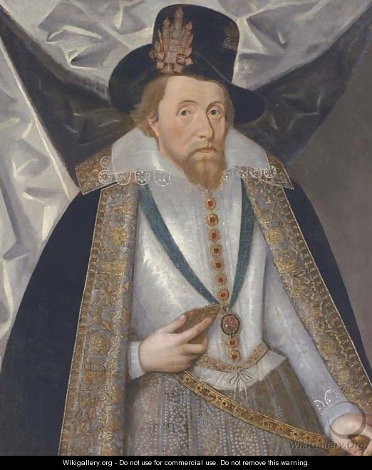 Portrait of King James I - (after) John De Critz