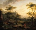 A river landscape with a washerwoman and a herder resting - (after) Jan Both