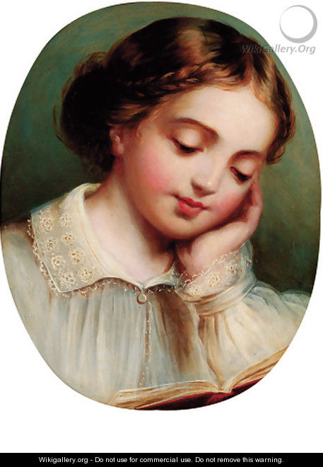 A young girl reading - (after) James Sant