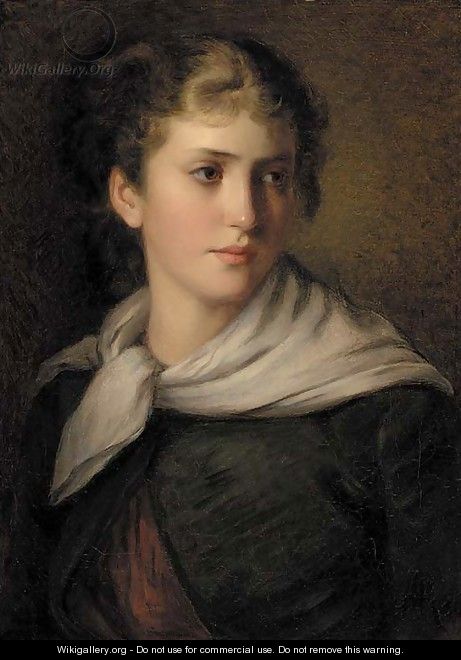 A young beauty - (after) James John Hill
