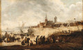Fisherfolk and Townsfolk on the Beach at Scheveningen - (after) Jan Van Goyen