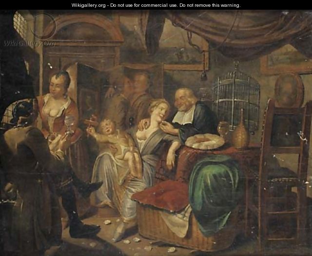 An interior with a family - (after) Jan Josef, The Elder Horemans