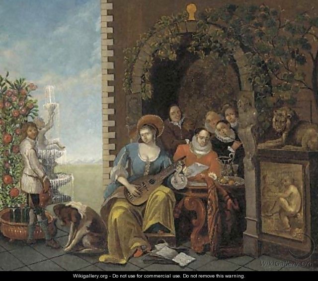 A musical party in a garden - (after) Jan Josef, The Elder Horemans