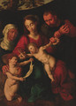 The Holy Family with the Infant Saint John the Baptist and Saint Elizabeth - (after) Jan Sanders Van Hemessen