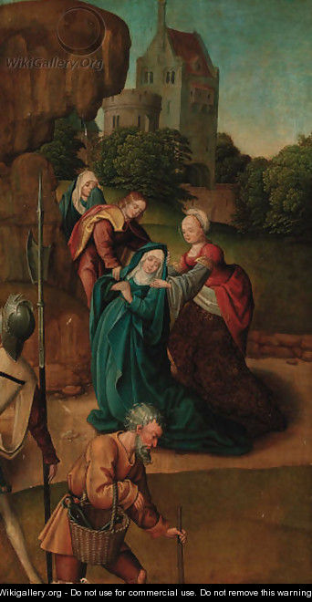 The Madonna swooning at the foot of the Cross with the three Marees - (after) Jan Provost