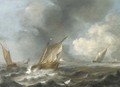Shipping off a coast with a storm approaching - (after) Jan Porcellis