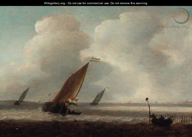 Shipping in a breeze - (after) Jan Porcellis