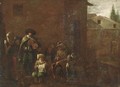 Peasants singing and making music in the street - (after) Jan Miel