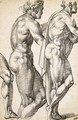 Study of a nude in profile to the right, with a subsidiary study of the same and of the leg - Bartolomeo Passarotti