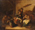 Peasants Gaming and eating Mussels in an Interior - Bartholomeus Molenaer