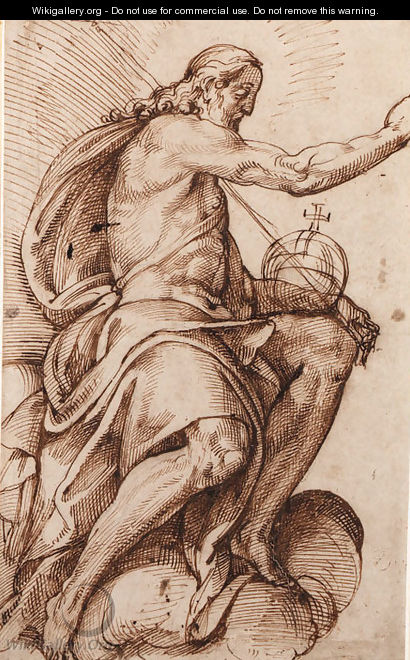 The seated Christ blessing, in profile to the right - Bartolomeo Passarotti