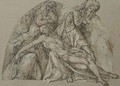 The Deposition with Saints Bernardino of Siena and Clare - Bartolomeo Passarotti