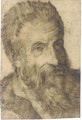 Portrait of a bearded man looking to the right, said to be Pellegrino Tibaldi - Bartolomeo Passarotti