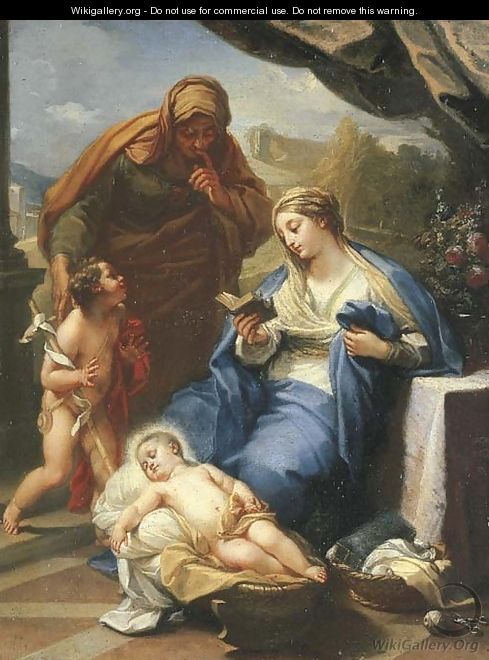 The Madonna and Child with Saints Elizabeth and John the Baptist - Benedetto Luti
