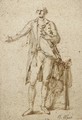 Study of a standing man, possibly a study for portrait of Lord Camden - Benjamin West