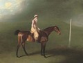 Sir Charles Bunbury's bay filly with jockey up on Newmarket Heath - Benjamin Marshall