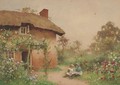 Children playing before a cottage - Benjamin D. Sigmund