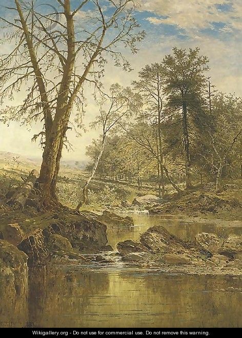 A sunny stream - Beardon, Dartmoor - Benjamin Williams Leader