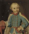 Portrait of a boy in fancy dress, half-length, wearing a soldier's uniform - Austrian School