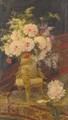 Summer flowers in an ormolu mounted vase - Aurelio Tolosa Alsina