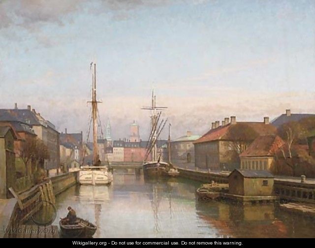 Vessels at a Danish port - Axel Johansen