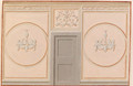 Designs for wall decorations with a rococo theme, with indications of wall coverings, frieze and dado designs, overdoors and decorative medallions - Austrian School