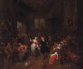 Peasants merrymaking in a barn - Bartholomeus Molenaer