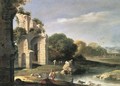 Figures in a landscape with classical ruins - Bartholomeus Breenbergh