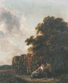 Travellers resting at the edge of a wood - Barent Gael