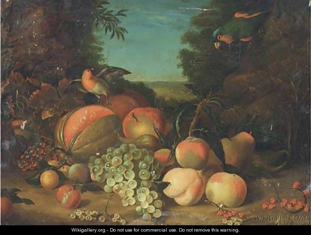 Still life of grapes, peaches, plums, berries and a melon - (after) William Jones Of Bath