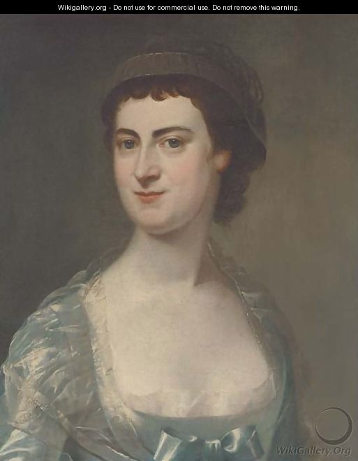 Portrait of Mrs Mary Knowles (1733-1807), bust-length, in a blue dress - (after) Hoare, William, of Bath