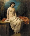 Study of a female nude, seated in a landscape - (after) William Etty