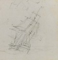 An East Indiaman heeling in the breeze - (after) William Daniell