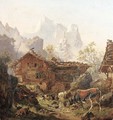 Milking time in the mountains - (after) Wilhelm Melchior