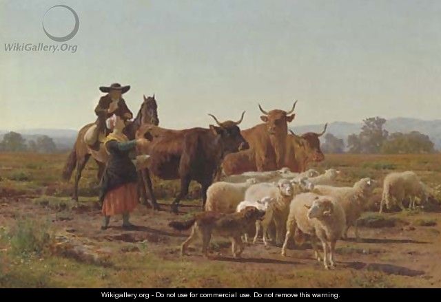 A Pastoral Scene - Auguste Bonheur