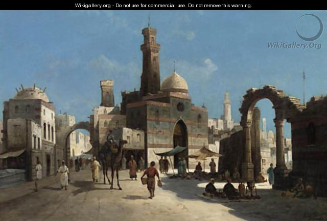 A Street Scene in the Levant - August von Siegen