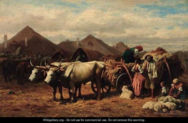 Loading a wagon - August Xaver Karl von Pettenkofen