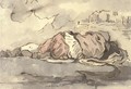 A sleeping beggar - Jacques-Augustin Pajou